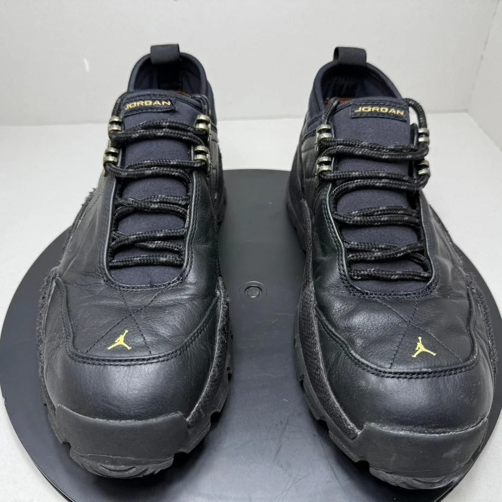 Jordan Expedition Black Gold Dust Leather Sneakers 136049-072 Mens 10